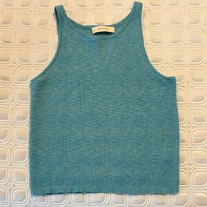 Blue Knit Tank Top